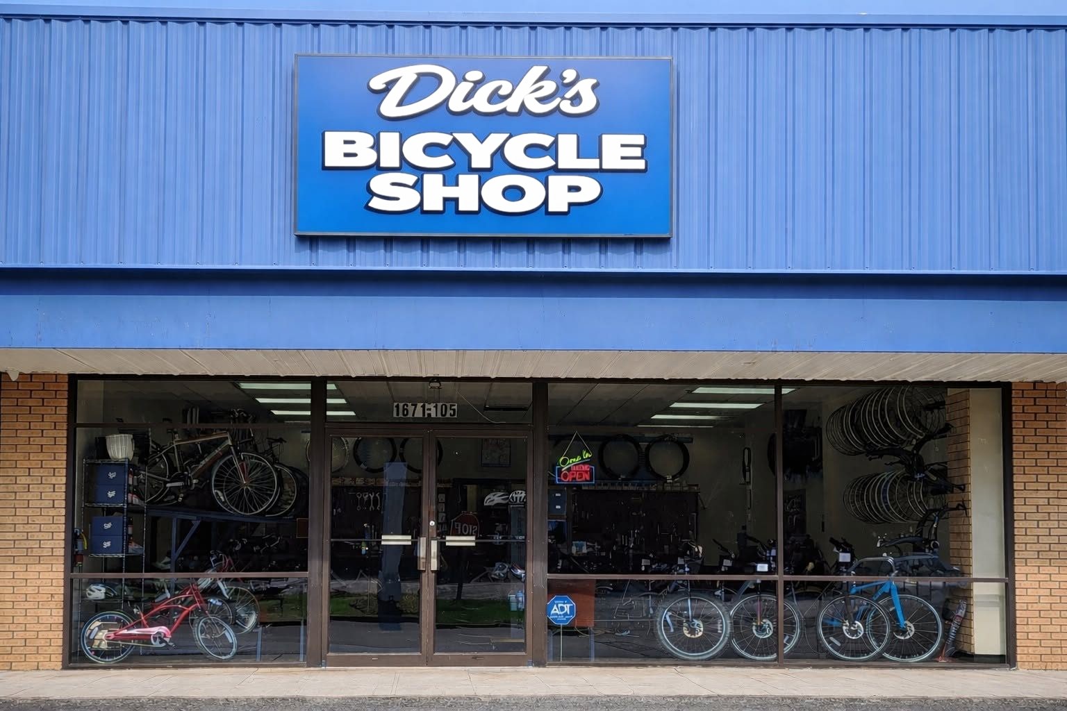 Dick's Bicycle Shop storefront in Rock Hill